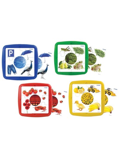 Puzle miniland los colores set de 4 unidades 12 piezas