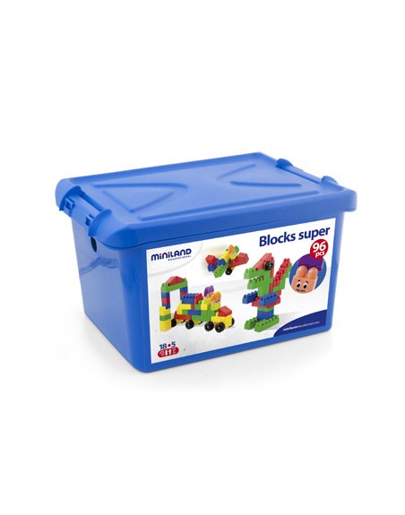 Juego miniland super blocks 96 piezas