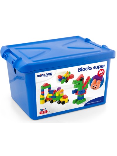 Juego miniland super blocks 96 piezas