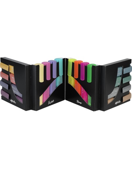 Rotulador faber fluorescente textliner 46 set escritorio de 16 unidades colores surtidos
