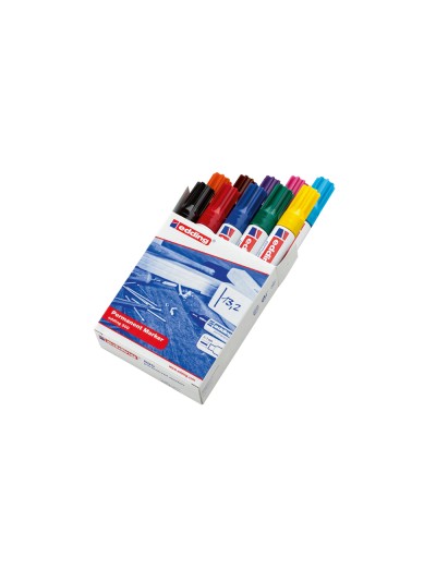 Rotulador edding marcador permanente 500 punta biselada 7 mm caja de 10 unidades colores surtidos
