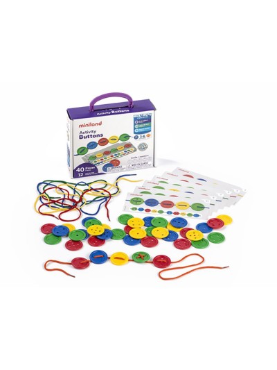 Juego miniland actividades botones 40 piezas + 5 cordones