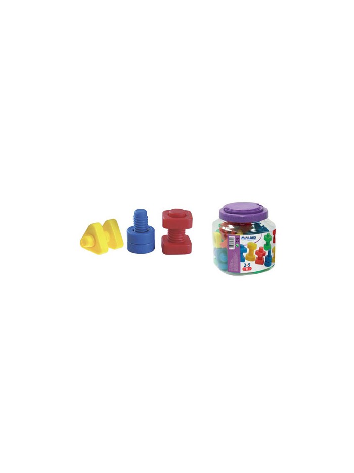 Juego miniland tornillos y tuercas plastico 48 unidades Juego miniland tornillos y tuercas plastico 48 unidades