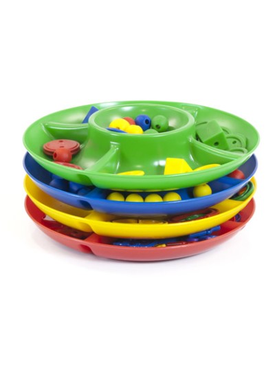 Juego miniland bandeja clasificacion 5 compartimentos 26 cm diametro set de 4 bandejas