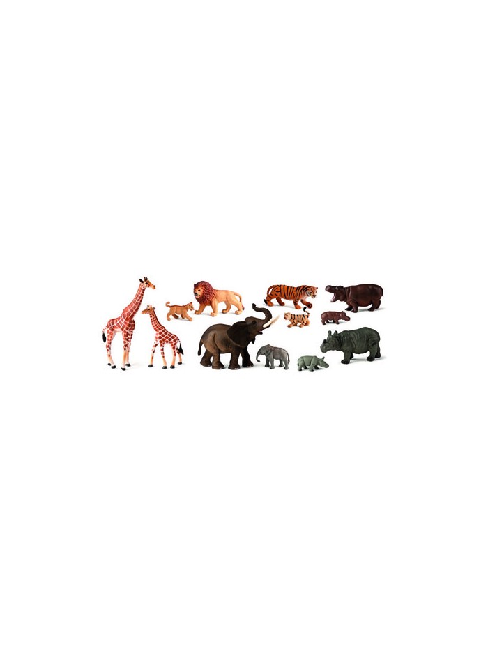 Juego miniland animales selva con crias 12 figuras Juego miniland animales selva con crias 12 figuras