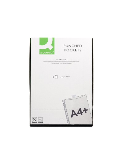 Funda multitaladro q-connect folio 80 mc cristal bolsa de 10 unidades