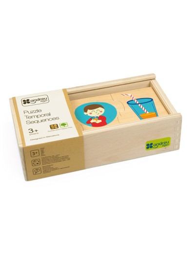 Puzle andreutoys madera secuencias temporales 10 puzles 24x12x6,5 cm