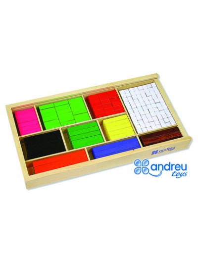Juego andreutoys barras de fracciones 308 piezas 32,5x17,5x4 cm