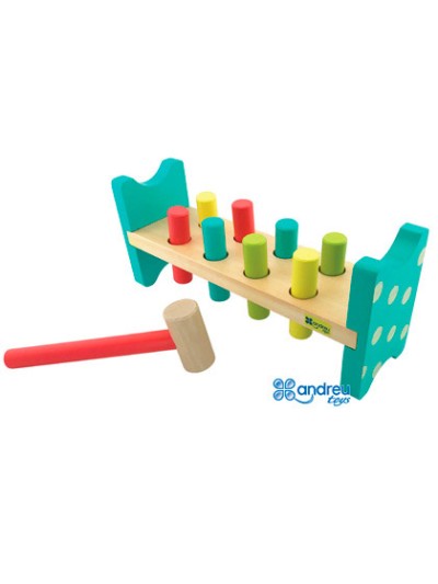Juego andreutoys banco pica colores 8 barras 28,6x8x12,2 cm