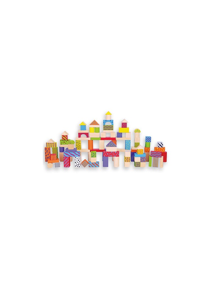 Juego andreutoys bloques maderas 100 piezas 22,5x22 cm Juego andreutoys bloques maderas 100 piezas 22,5x22 cm