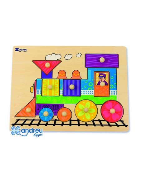 Puzle andreutoys madera tren 10 piezas