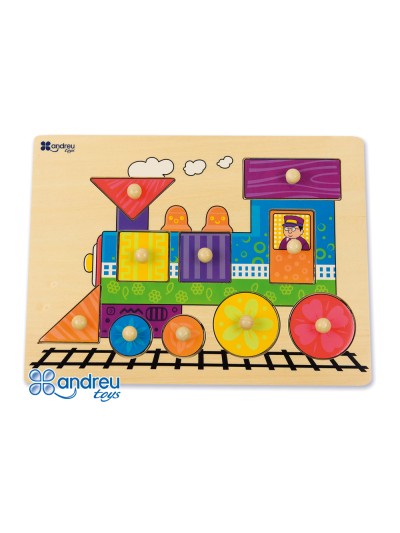 Puzle andreutoys madera tren 10 piezas