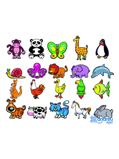Juego andreutoys animalitos magneticos 8 cm caja de 20 unidades surtidas 20,6x19x4,5 cm