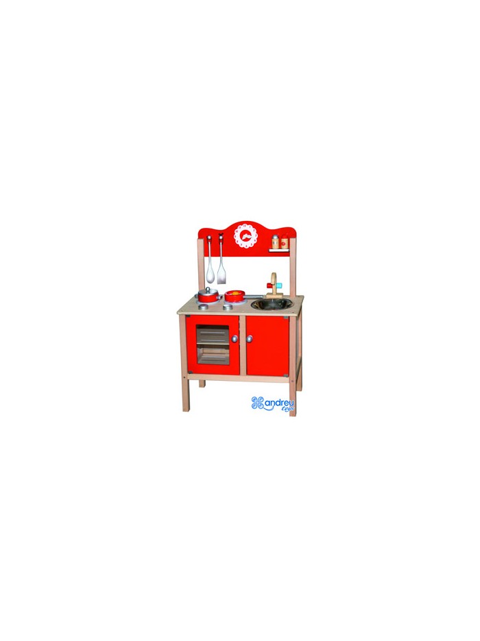Juego andreutoys cocina madera con complementos 53,5x29,5x83 cm Juego andreutoys cocina madera con complementos 53,5x29,5x83 cm