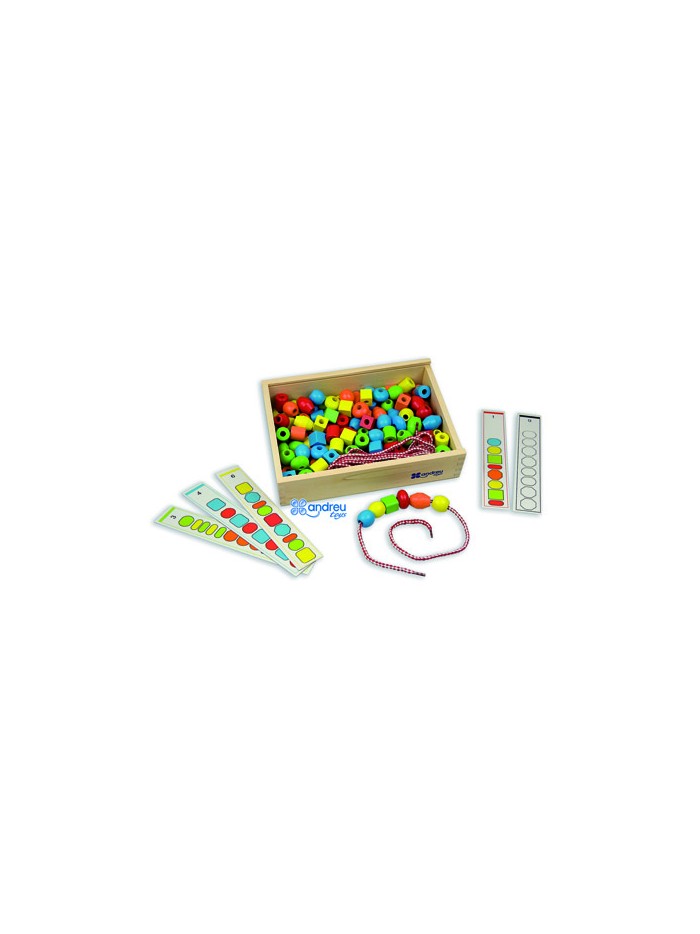 Juego andreutoys formas para ensartar + 10 cordones + 10 plantillas caja de 150 unidades surtidas Juego andreutoys formas para ensartar + 10 cordones + 10 plantillas caja de 150 unidades surtidas