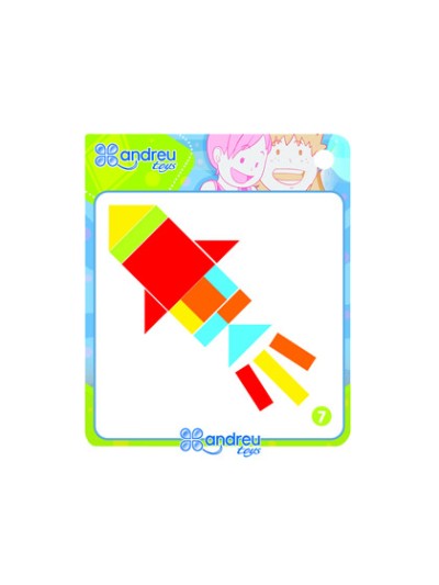 Juego andreutoys formas geometricas colores 42 piezas + 24 plantillas 28,6x28,6x3,8 cm