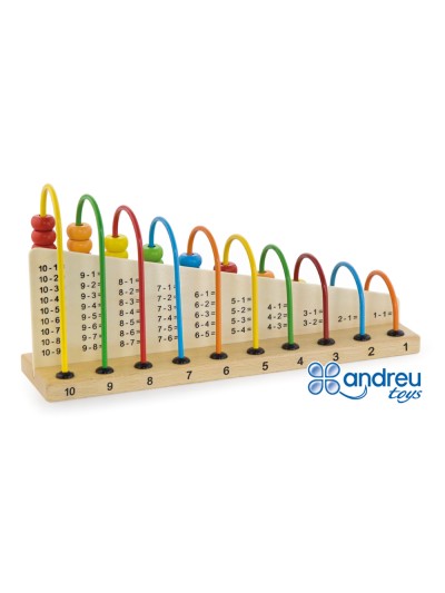 Juego andreutoys abacus madera para sumar y restar 29x14,5x7,5 cm