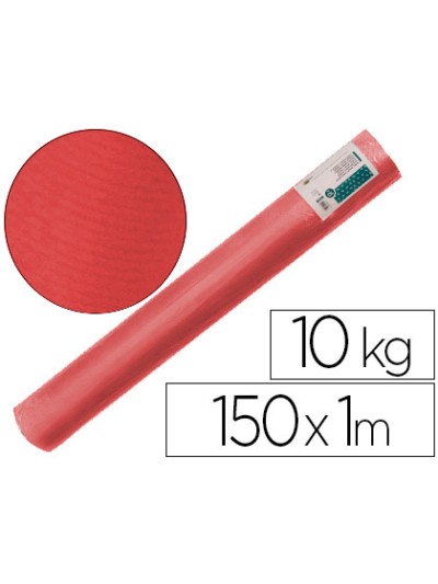 Papel kraft verjurado liderpapel rojo ancho 1 mt lomgitud 150 mt gramaje 65 gr peso 10 kg