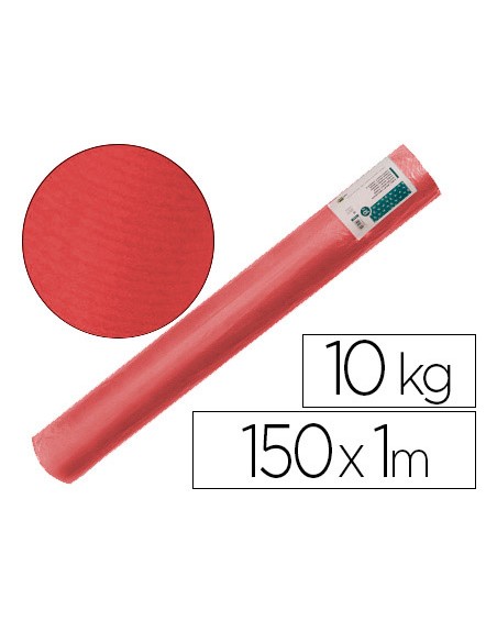 Papel kraft verjurado liderpapel rojo ancho 1 mt lomgitud 150 mt gramaje 65 gr peso 10 kg