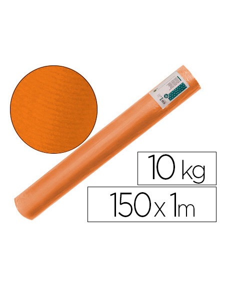 Papel kraft verjurado liderpapel naranja ancho 1 mt longitud 150 mt gramaje 65 gr peso 10 kg