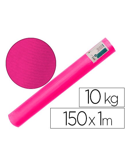 Papel kraft verjurado liderpapel fucsia ancho 1 mt longitud 150 mt gramaje 65 gr peso 10 kg