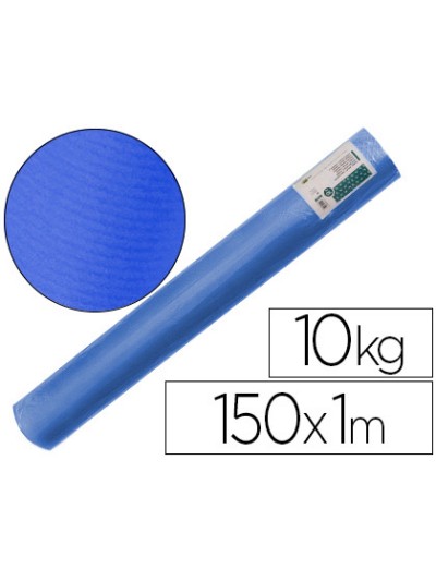 Papel kraft verjurado liderpapel azul ancho 1 mt longitud 150 mt gramaje 65 gr peso 10 kg