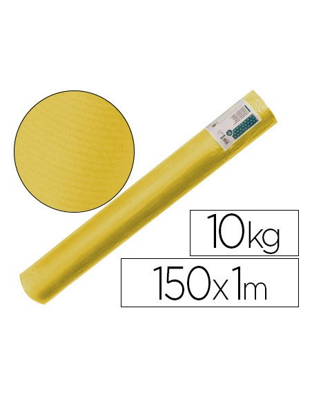 Papel kraft verjurado liderpapel amarillo ancho 1 mt longitud 150 mt gramaje 65 gr peso 10 kg