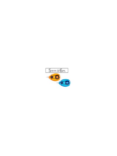 Corrector q-connect cinta blanco 5 mm x 6 mt blister 2 unidades azul y naranja