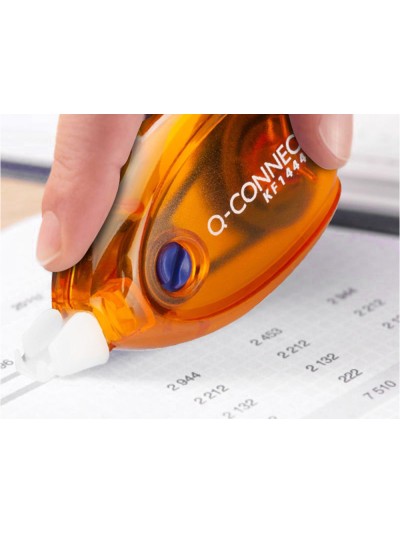 Corrector q-connect cinta blanco 5 mm x 6 mt blister 2 unidades azul y naranja