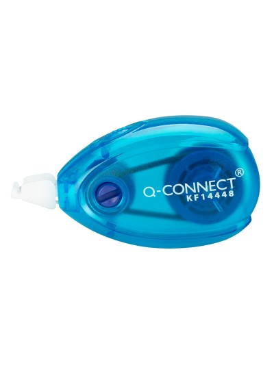 Corrector q-connect cinta blanco 5 mm x 6 mt blister 2 unidades azul y naranja