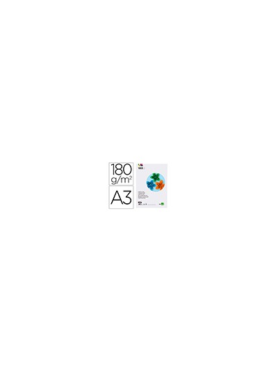 Cartulina liderpapel a3 180g/m2 10 colores surtidos paquete 100 hojas