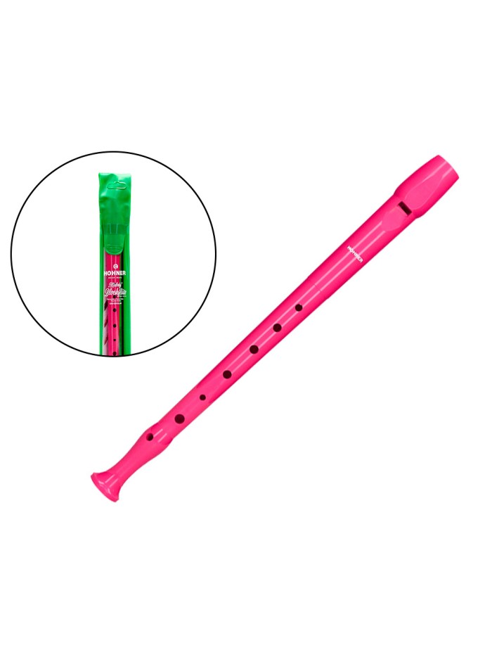 Flauta hohner 9508 color rosa funda verde y transparente Flauta hohner 9508 color rosa funda verde y transparente
