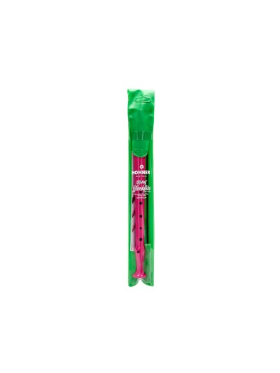 Flauta hohner 9508 color rosa funda verde y transparente