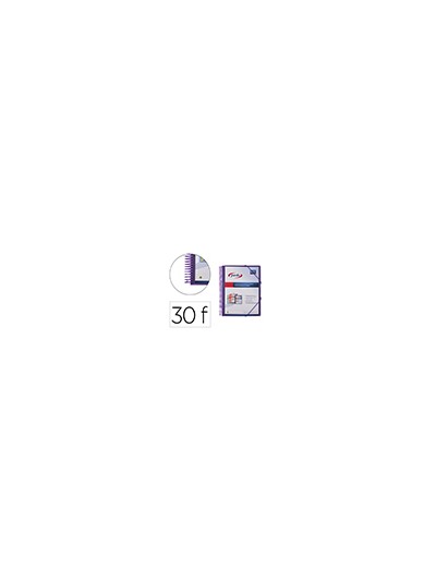 Carpeta pardo escaparate con espiral 30 fundas folio personalizable color lila