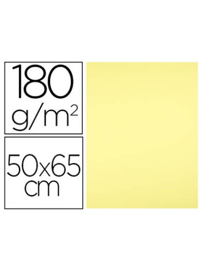 Cartulina liderpapel 50x65 cm 180 gr amarillo medio paquete de 25 hojas