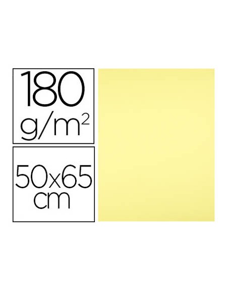 Cartulina liderpapel 50x65 cm 180 gr amarillo medio paquete de 25 hojas