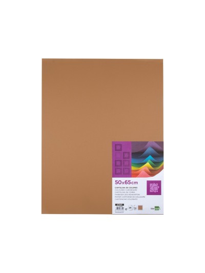 Cartulina liderpapel 50x65 cm 180 gr marron escolar paquete de 25 hojas