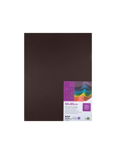 Cartulina liderpapel 50x65 cm 180 gr marron paquete de 25 hojas