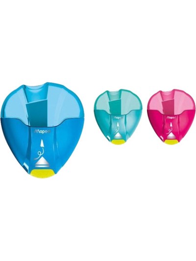 Sacapuntas maped plastico i-gloo 1 uso con deposito colores surtidos