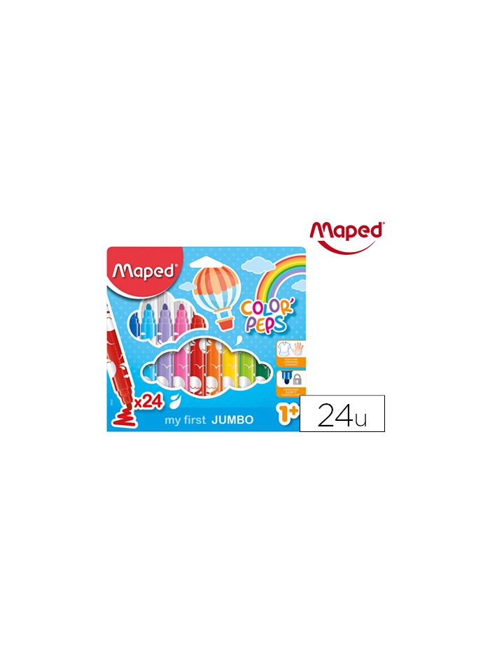 Rotulador maped color peps early age jumbo caja de 24 colores Rotulador maped color peps early age jumbo caja de 24 colores