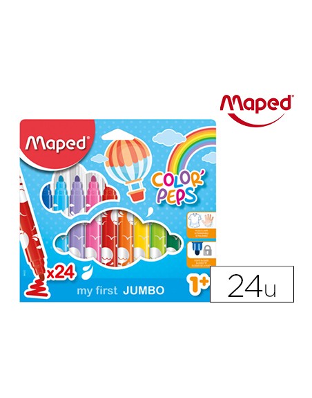 Rotulador maped color peps early age jumbo caja de 24 colores