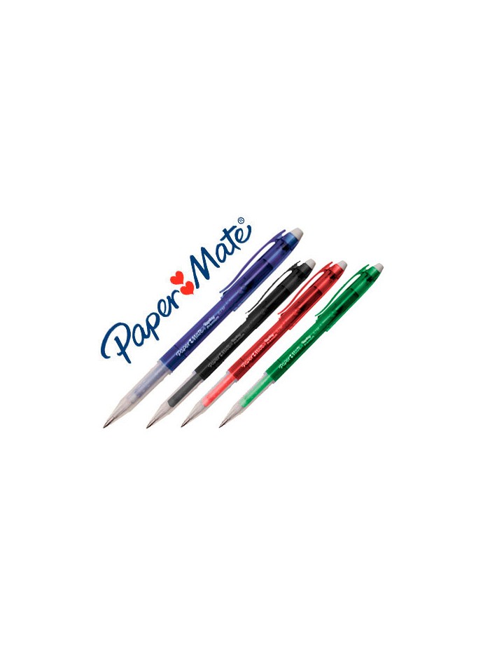 Boligrafo paper mate erasable gel colores surtidos con goma de borrar Boligrafo paper mate erasable gel colores surtidos con goma de borrar