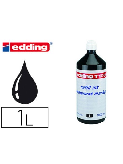 Tinta rotulador edding t-1000 negro bote 1 litro