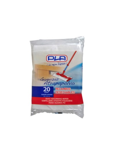 Recambio mopa pla atrapapolvo desechable grande 40x30 cm bolsa de 20 unidades