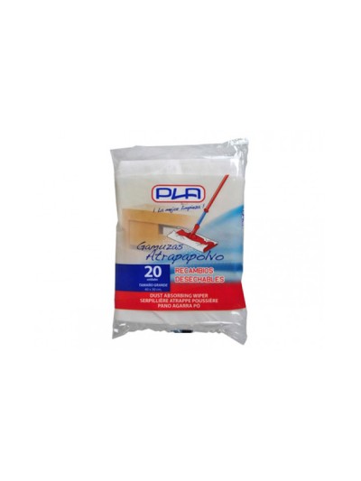 Recambio mopa pla atrapapolvo desechable grande 40x30 cm bolsa de 20 unidades