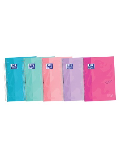 Cuaderno espiral oxford ebook 5 tapa extradura din a4+ 120 h horizontal colores surtidos touch