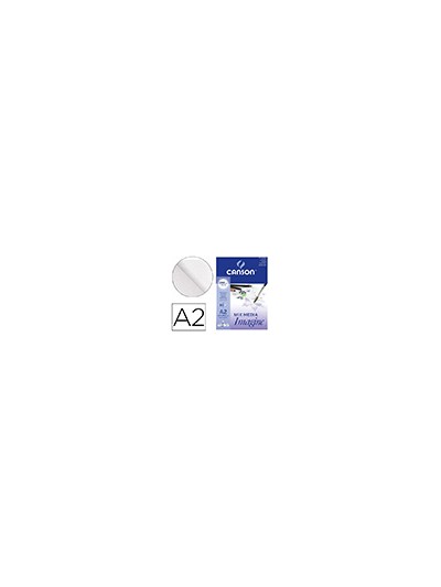 Bloc dibujo multitecnicas canson imagine din a2 encolado liso 42x59,4 cm 50 hojas 200 gr/m2
