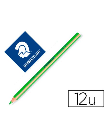 Lapices fluorescente staedtler triangular top star verde caja de 12 unidades