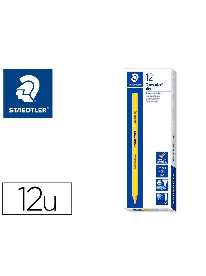 Lapices fluorescente staedtler triangular top star amarillo caja de 12 unidades Lapices fluorescente staedtler triangular top star amarillo caja de 12 unidades