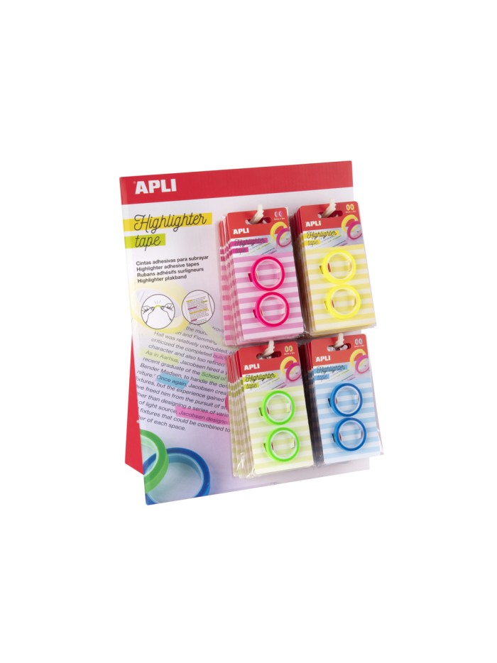 Cinta adhesiva apli neon para resaltar textos pack de 2 unidades colores surtidos Cinta adhesiva apli neon para resaltar textos pack de 2 unidades colores surtidos